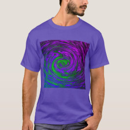 Mannen Paarse Abstracte kunstwerveling T-shirt