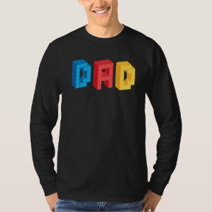 Mannen pap Brick Builder blokkeert Master Builder  T-shirt