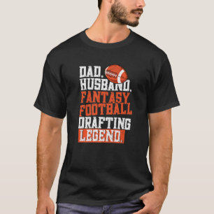 Mannen pap Husband Fantasy Football Drafting Legen T-shirt