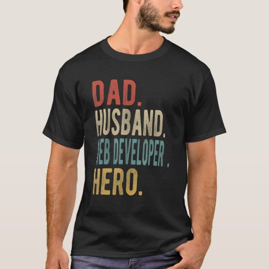 Mannen pap Husband Web Developer Hero T-shirt (Voorkant)