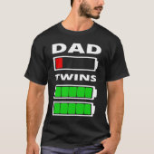 Mannen pap met lage batterijtweeling Funny T-shirt (Voorkant)