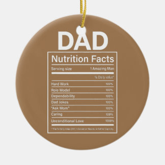 Mannen pap Nutrition Facts Vaderdag Gift for Keramisch Ornament