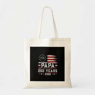 Mannen Papa Amerikaanse Vlag 250 Jaar 4 juli Gran Tote Bag