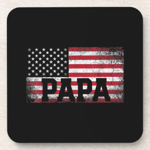 Mannen Papa Amerikaanse Vlag Vaderdag 4 juli G Bier Onderzetter