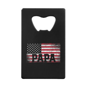 Mannen Papa Amerikaanse Vlag Vaderdag 4 juli G Kredietkaart Flessenopener