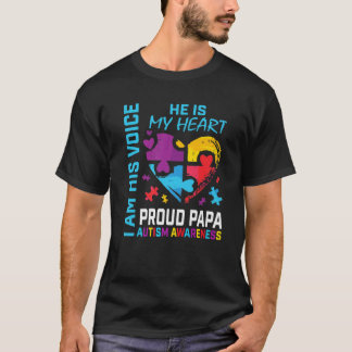 Mannen Papa Autism Awareness Grandson Puzzle P T-shirt
