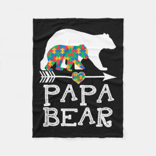 Mannen Papa Beer Autisme Mannen Vader Daddy Autism Fleece Deken
