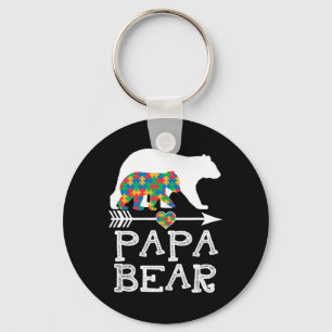 Mannen Papa Beer Autisme Mannen Vader Daddy Autism Sleutelhanger