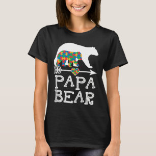 Mannen Papa Beer Autisme Mannen Vader Daddy Autism T-shirt