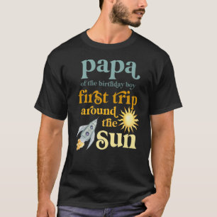 Mannen Papa buitenruimte 1e verjaardag eerste reis T-shirt