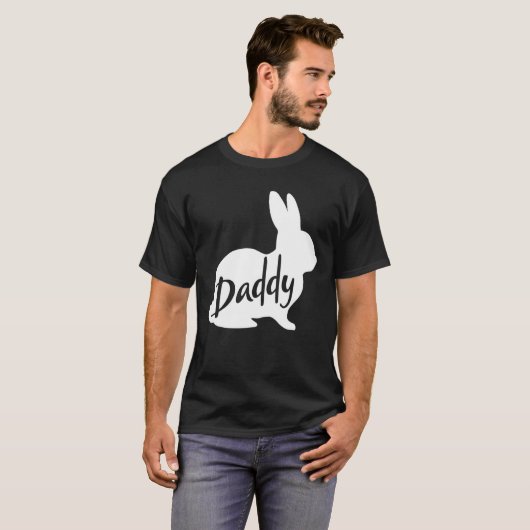 Mannen papa Bunny Rabbit vader pap T-shirt (Voorkant volledig)