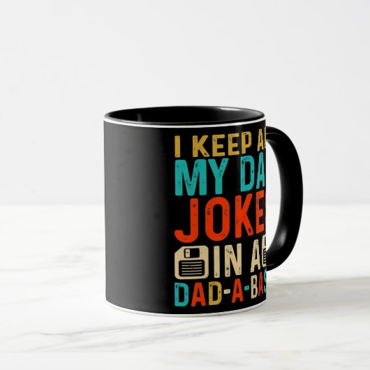 Mannen papa DAD JOKES DAD A BASE Database Fathers Mok (Voorkant rechts)