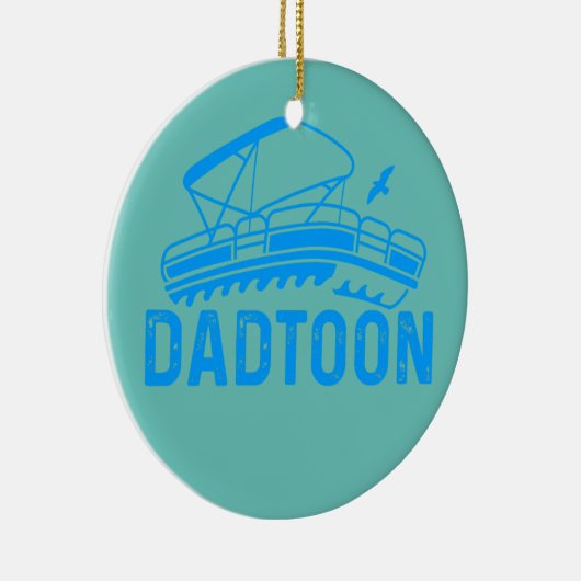 Mannen Papa Day Pontooning Dadtoon Pontoon Boat Keramisch Ornament (Rechts)