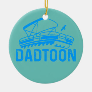 Mannen Papa Day Pontooning Dadtoon Pontoon Boat Keramisch Ornament