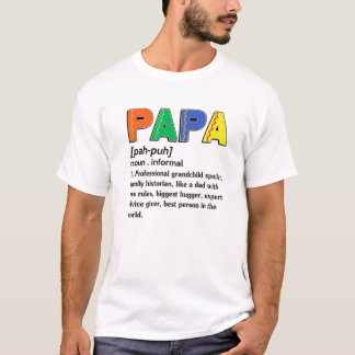 Mannen Papa Definition Noun Nutrition Vaderdag G T-shirt