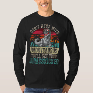Mannen papa Dinosaurs Retro papa Vaderdag doek T-shirt
