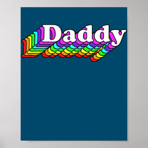 Mannen papa Gay Papa Beer Retro LGBT Regenboog Poster