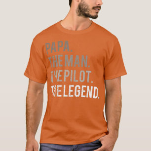 Mannen Papa het Man de piloot van de wetende lucht T-shirt