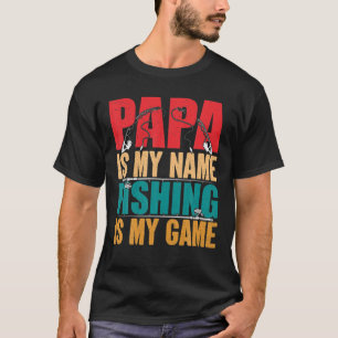 Mannen Papa is mijn naam Gevist is mijn gamevader T-shirt
