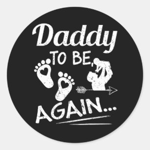 Mannen papa om binnenkort weer papa vaders dag ronde sticker