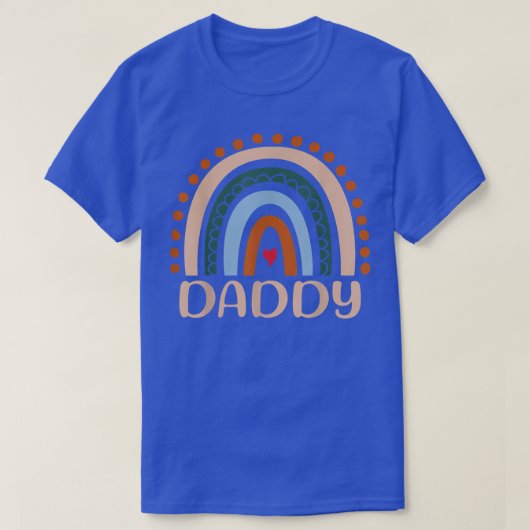 Mannen papa Regenboog, Boho Rainbow Papa, Koel pap T-shirt (Design voorkant)