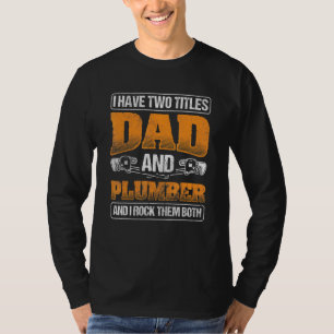 Mannen papa Rock Beide Pipefitting Plumber T-shirt