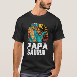 Mannen Papa Saurus Dinosaur Funny Papasaurus T Rex T-shirt