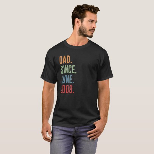 Mannen papa sinds juni 2008 t-shirt (Voorkant volledig)
