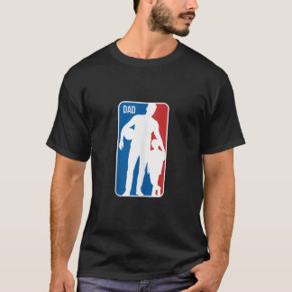 Mannen Papa Sport Logo Basketbal Vader Zoon Silhou T-shirt