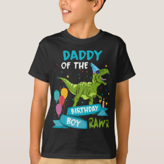 Mannen papa van de Birthday Boy RAWR T-Rex Dinosau T-shirt