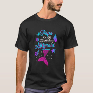 Mannen Papa van de Birthday Mermaid Birthday Party T-shirt