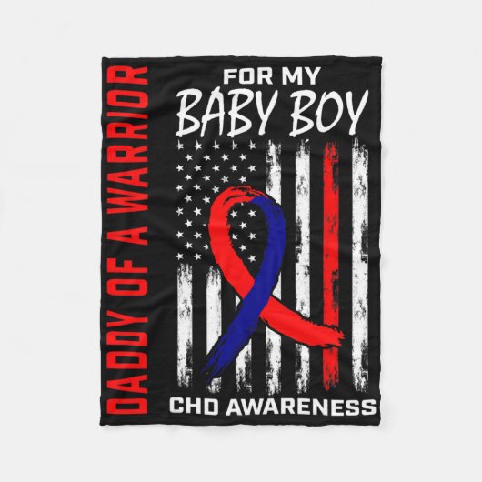 Mannen papa van een krijger Baby Boy Warrior Hart Fleece Deken (Voorkant)