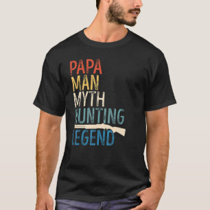 Mannen papa's pappa de jagerij op de legende retro t-shirt