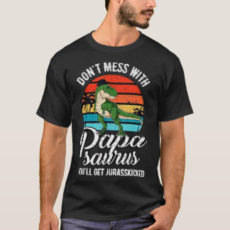 Mannen Papasaurus Rex Dinosaur Papa Papa, T-Rex Fa T-shirt