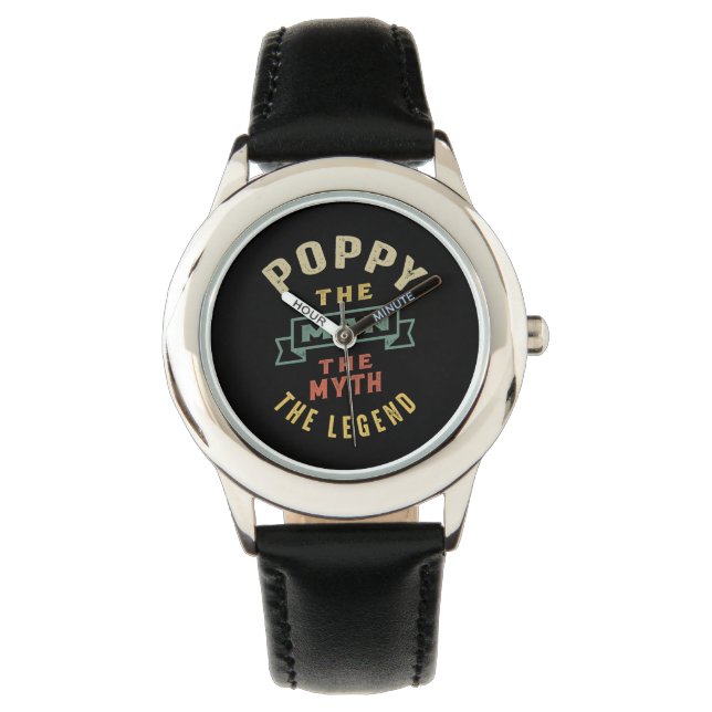 Mannen papaver het Man Myth Legend vader Gift Horloge (Voorkant)