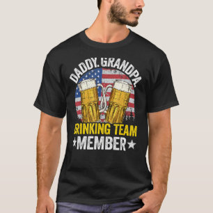 Mannen pappa opa vs Drink teamlid 4 van T-shirt