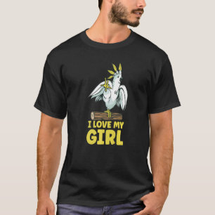 Mannen Paraket Parrot I Love My Girl Parrots T-shirt