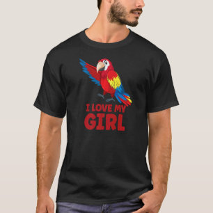 Mannen Parrot Paraket I Love My Girl Macaw T-shirt
