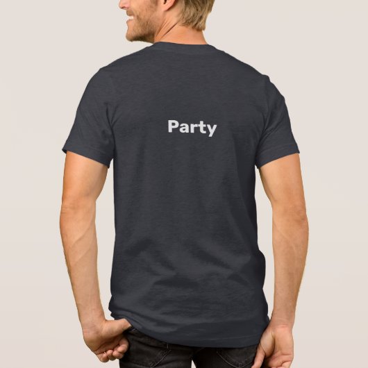 Mannen Party T-Shirt Black Heather (Achterkant)
