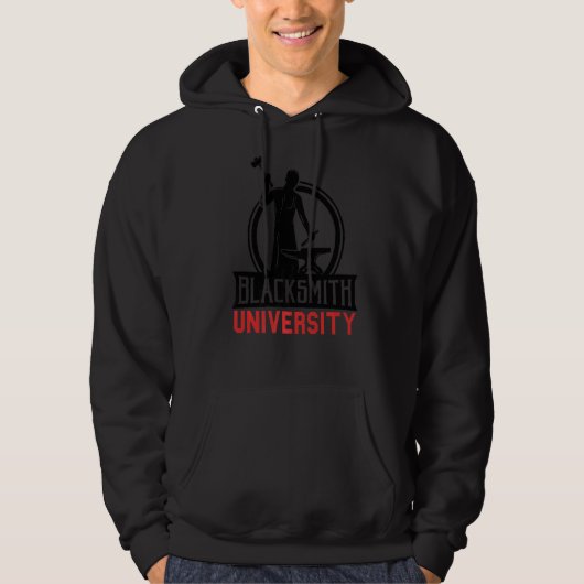 Mannen Patriottisch Amerikaans Blacksmith Forge Ha Hoodie (Voorkant)