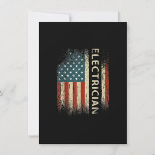 Mannen Patriottische Elektricien Cadeaus Amerikaan Notitiekaartje