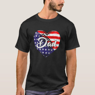 Mannen Patriottische Rugby Papa Amerikaanse Vlag H T-shirt