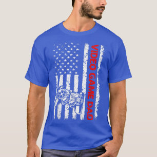 Mannen patriottische videogame Papa Amerikaanse vl T-shirt