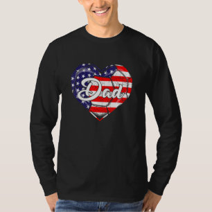Mannen Patriottische Voetbal Vader Amerikaanse Vla T-shirt