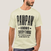 Mannen Pawpaw weet alles | Papa en opa T-shirt (Voorkant)
