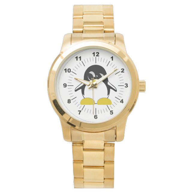 Mannen Penguin Oversized gouden armband horloge (Voorkant)