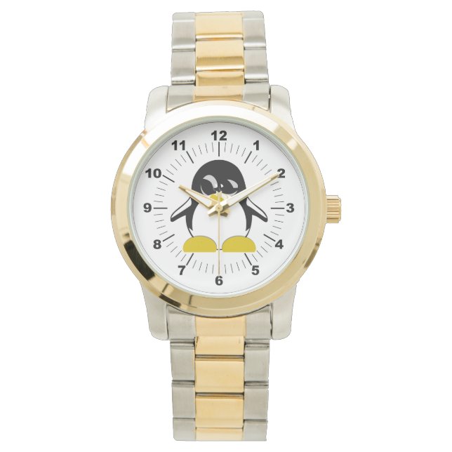 Mannen Penguin Oversized Two-Tone Armband Horloge (Voorkant)