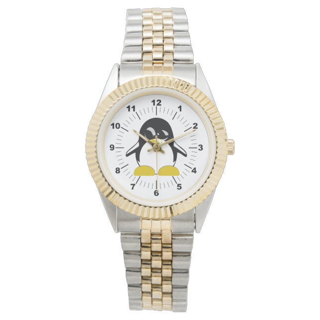 Mannen Penguin Two-Tone Armband Watch Horloge (Voorkant)