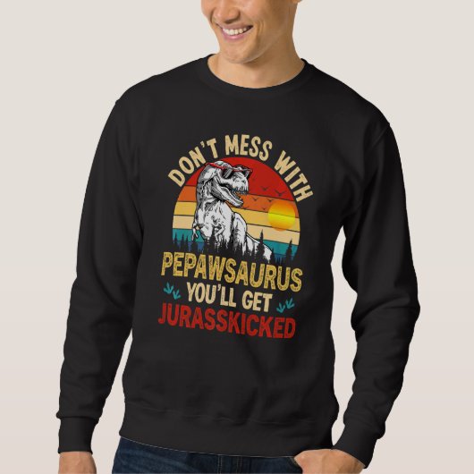 Mannen Pepawsaurus Dinosaur Rex vaders vader Trui (Voorkant)