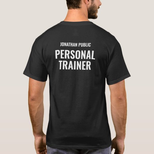 Mannen Personal Trainer Modern Big Font Naam Tekst T-shirt (Achterkant)